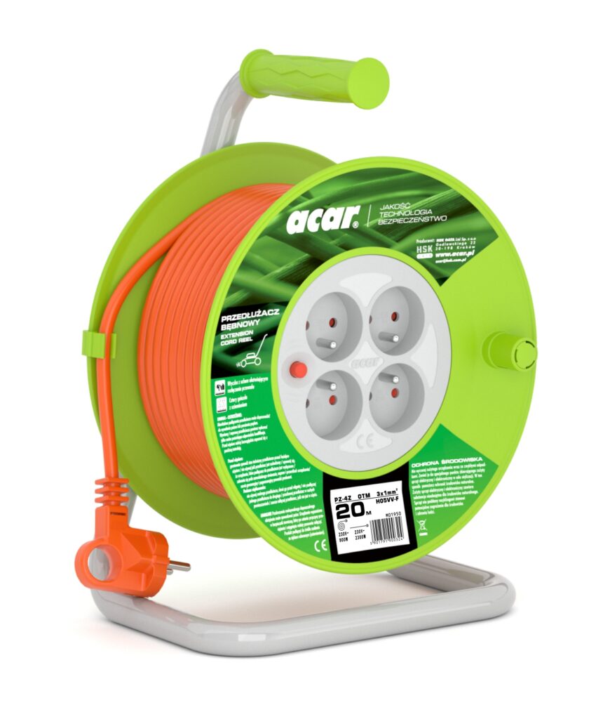 Przedłużacze bębnowe acar – pomarańczowy – 20m