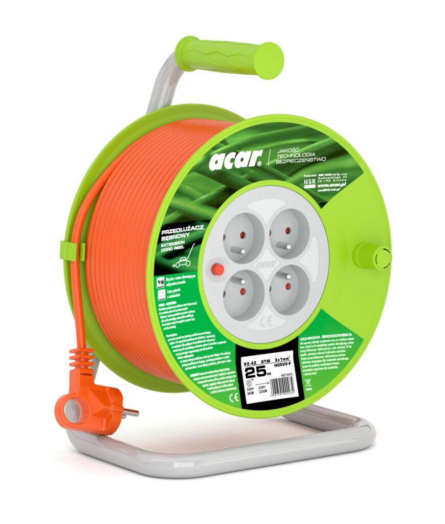 Przedłużacze bębnowe acar – pomarańczowy – 25m